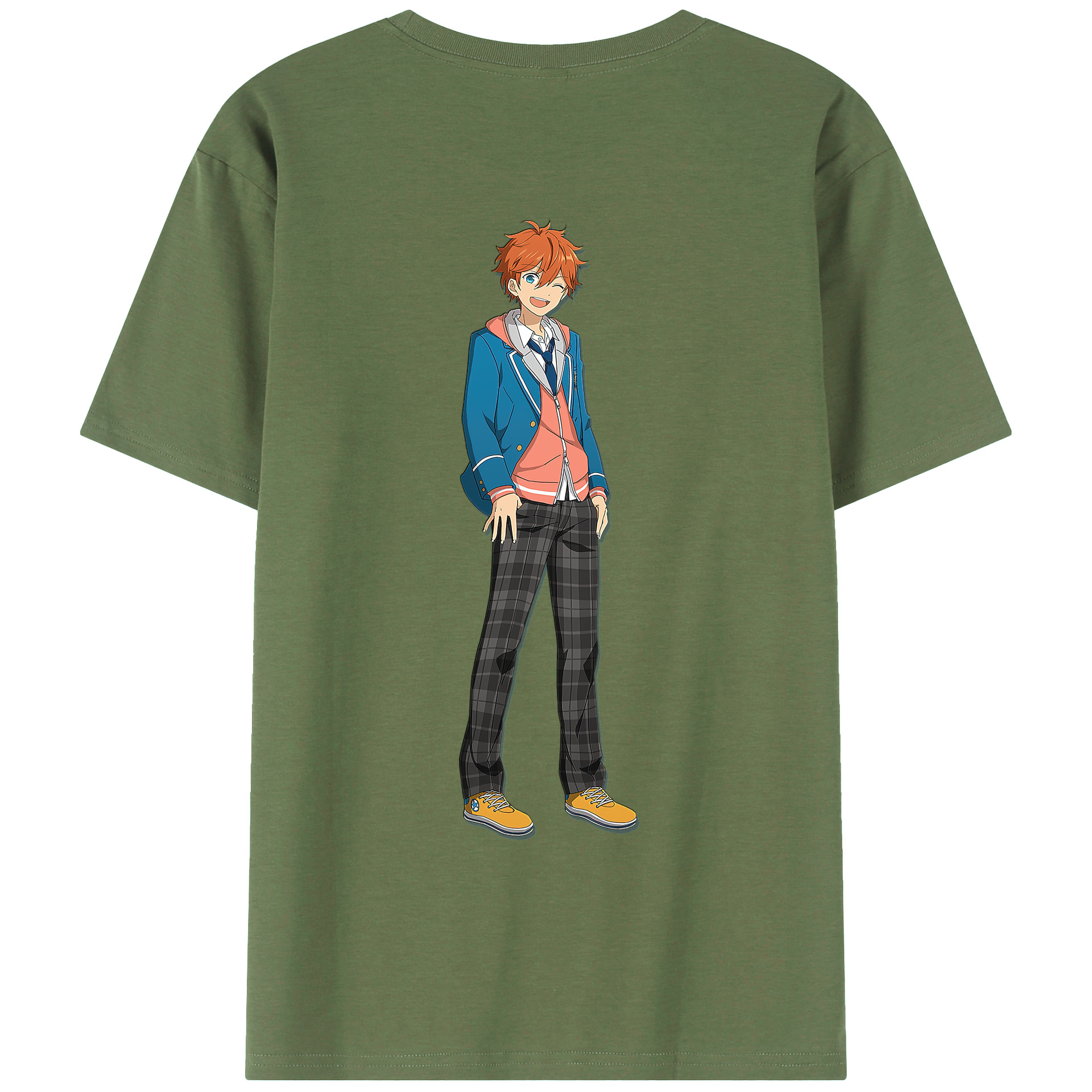 （画像用） あんさんぶるスターズ! Ensemble Stars 綿100％ メンズ半袖Tシャツ（バックプリント） 通気性